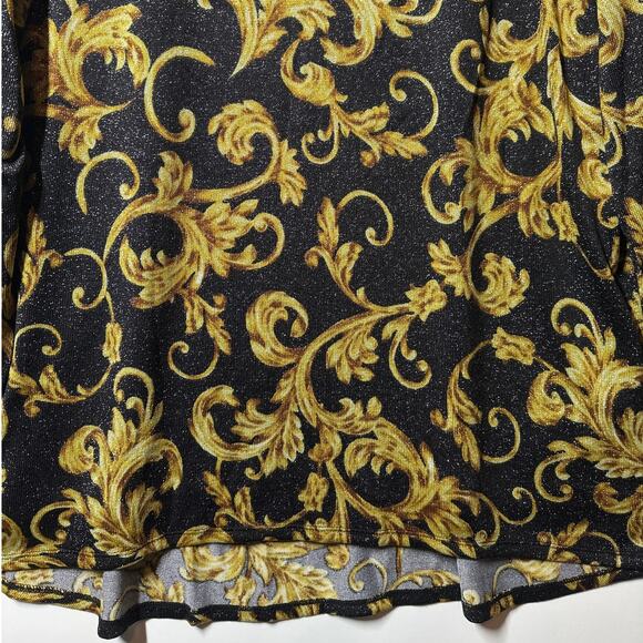 Susan Graver Printed Lurex Sweater Knit Top Women's A370895 Sz 2X Dressy Party - Picture 3 of 10